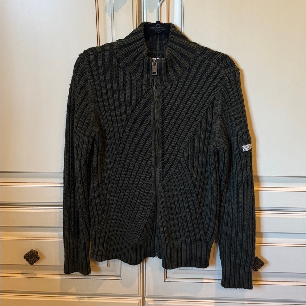 Diesel Wool-Cotton Blend Zip Up Sweater - Picture 9 of 12